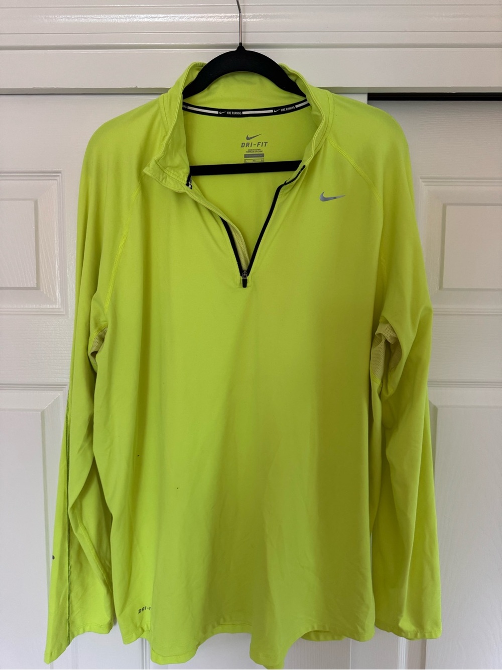 Nike Men’s Dri-FIT Long Sleeve Quarter-Zip Pullover - Volt - Size XL